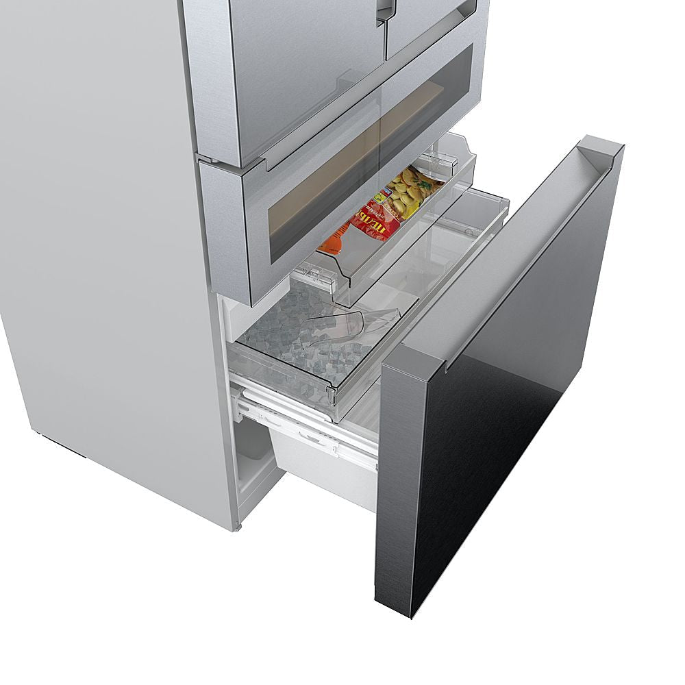 Bosch – 800 Series 20 Cu. Ft. 4-Door French Door Counter-Depth Smart Refrigerator with Beverage Cooler Drawer – Stainless steel - Image 13