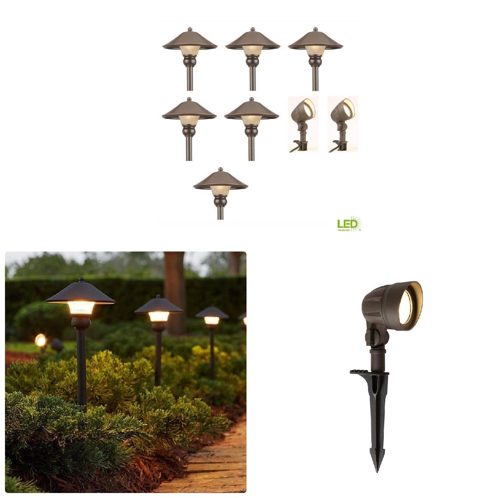 Hampton Bay Low-Voltage Bronze Outdoor LED Landscape Path Light Kit 8-pack - Image 10